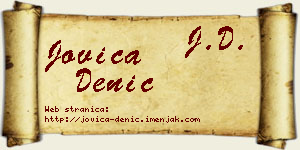 Jovica Denić vizit kartica